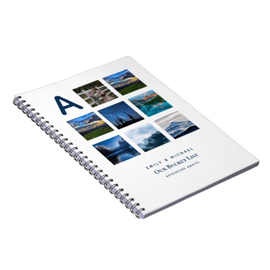 Paare BUCKET LIST Foto Collage Newlywed Journal Notizblock (Rechte Seite)