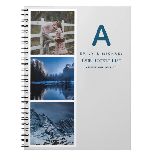 Paare BUCKET LIST Foto Collage Newlywed Journal Notizblock (Vorderseite)