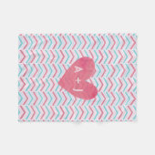 Paare Cherry und Blau verblasste Zickzack Muster Fleecedecke (Vorderseite (Horizontal))