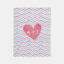 Paare Cherry und Blau verblasste Zickzack Muster Fleecedecke