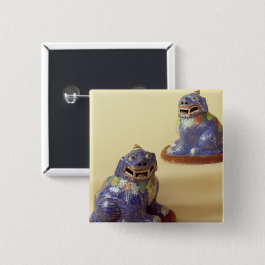 Paare der chinesischen Cloisonnehunde, 18. Button (Vorne & Hinten)