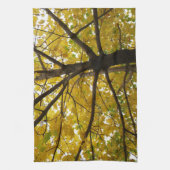 Paare der gelben Ahornbäume Herbstnatur Geschirrtuch (Vertikal)