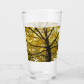 Paare der gelben Ahornbäume Herbstnatur Glas (Rückseite)