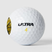 Paare der gelben Ahornbäume Herbstnatur Golfball (Logo)
