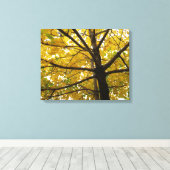 Paare der gelben Ahornbäume Herbstnatur Leinwanddruck (Insitu (Holzboden))