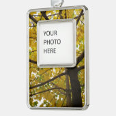 Paare der gelben Ahornbäume Herbstnatur Rahmen-Ornament Silber (Links)