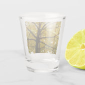 Paare der gelben Ahornbäume Herbstnatur Schnapsglas (Rückseite)