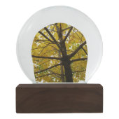 Paare der gelben Ahornbäume Herbstnatur Schneekugel (Rückseite)