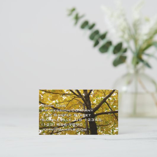 Paare der gelben Ahornbäume Herbstnatur Visitenkarte (Stehend Vorderseite)