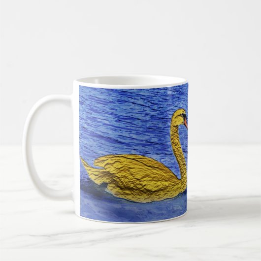 Paare der goldenen Schwäne Kaffeetasse (Links)