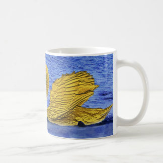 Paare der goldenen Schwäne Kaffeetasse