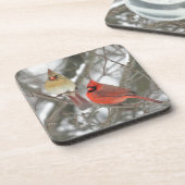 Paare der NordKardinäle Untersetzer (Linke Seite)