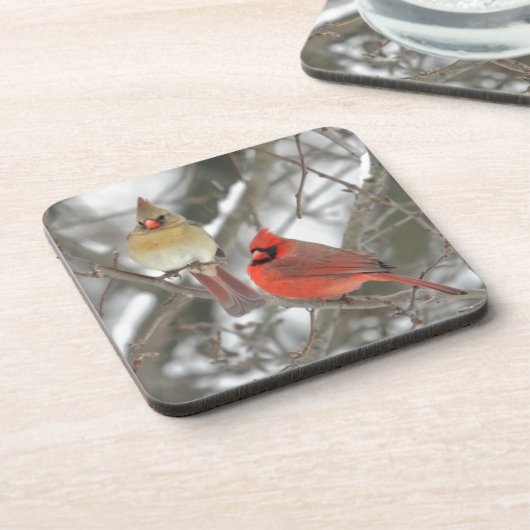 Paare der NordKardinäle Untersetzer (Linke Seite)