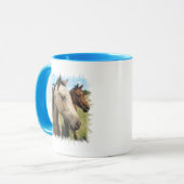 Paare der Pferdekaffee-Tasse Tasse (Vorderseite Links)