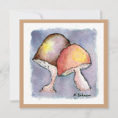 Paare der Wasserfarbenkarte der Pilze Karte (Vorderseite)