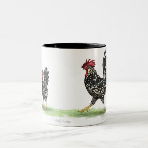 Paare des Ancona-Huhn-Bechers Zweifarbige Tasse