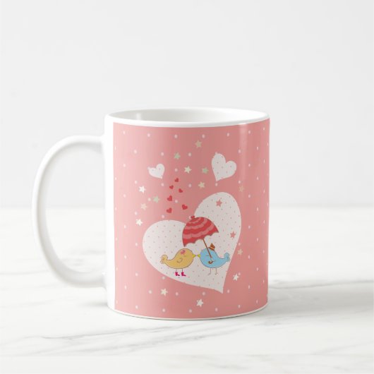 Paare des niedlichen reizenden kaffeetasse (Links)