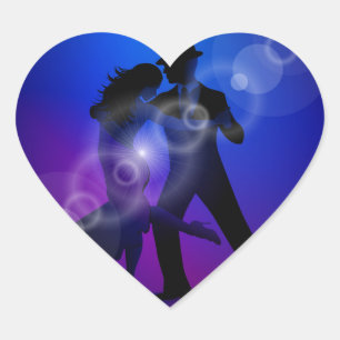 Paare des Tanzen-Tango-Entwurfs Herz-Aufkleber