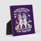 Paare, die gemeinsam die Furz Bleibe - lustig Fotoplatte (Vorderseite)