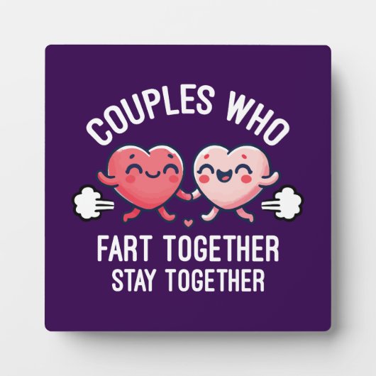 Paare, die gemeinsam die Furz Bleibe - lustig Fotoplatte (Vorderseite)