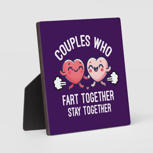 Paare, die gemeinsam die Furz Bleibe - lustig Fotoplatte (Vorderseite)