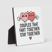 Paare, die gemeinsam die Furz Bleibe - lustig Fotoplatte (Vorderseite)