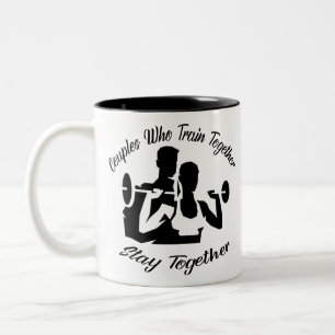 Paare, die gemeinsam trainieren, Bleibe gemeinsam  Zweifarbige Tasse