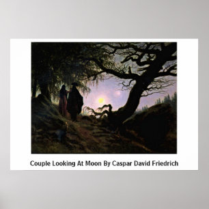 Paare, die Mond durch Caspar David Friedrich Poster