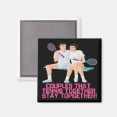 Paare, die Tennis zusammen spielen Magnet (Vorderseite/Rückseite)