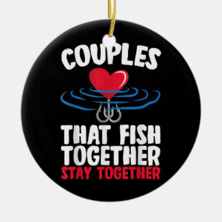 Paare, die zusammen fischen, Bleibe gemeinsam Fisc Keramik Ornament