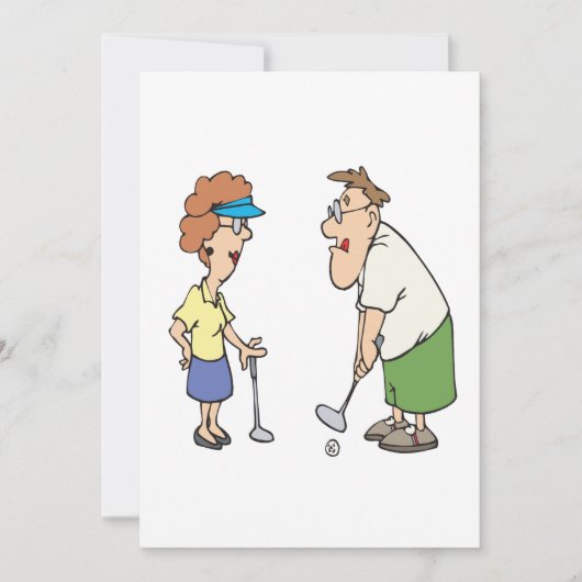 Paare, die zusammen Golf spielen, Bleibe Einladung (Vorderseite)