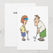 Paare, die zusammen Golf spielen, Bleibe Einladung (Vorne/Hinten)