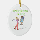 Paare, die zusammen Golf spielen, bleibe zusammen Keramik Ornament (Rechts)