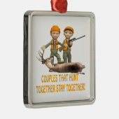 Paare, die zusammen jagen, bleibe zusammen ornament aus metall (Rechts)