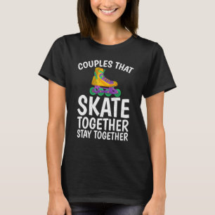Paare, die zusammen Schlittschuh laufen, bleiben z T-Shirt