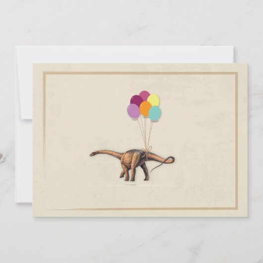 Paare Dinosaur Baby Dusche Es ist ein Mädchen Invi Einladung (Rückseite)