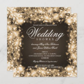 Paare Duschbrause Glühbirnen Gold Einladung (Vorne/Hinten)