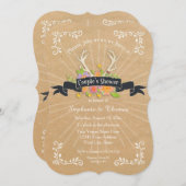 Paare Dusche Antler Wildblume Sternexplosion Rusti Einladung (Vorne/Hinten)