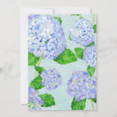 Paare Dusche Blue Hydrangea Spitzen Floral Formal Einladung (Rückseite)