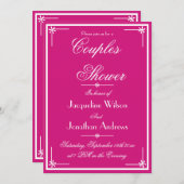 Paare Dusche Chic Script Namen Elegant Magenta Einladung (Vorne/Hinten)