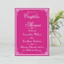 Paare Dusche Chic Script Namen Elegant Magenta