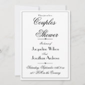 Paare Dusche Elegante Chic White Custom Einladung (Vorderseite)