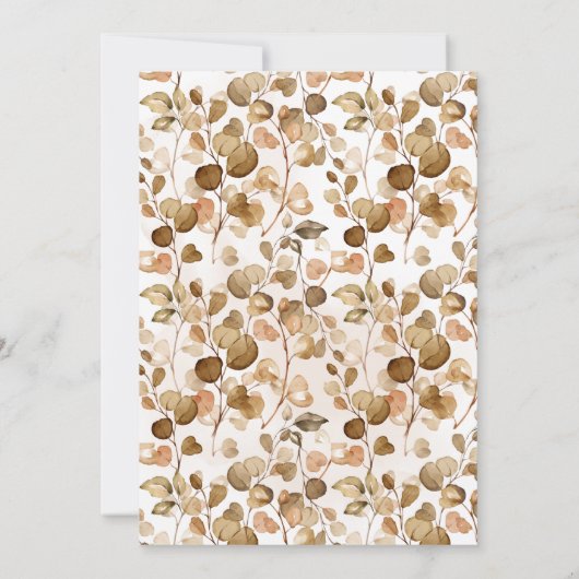 Paare Dusche Fall Blätter Herbst Hochzeit Einladung (Rückseite)