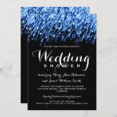 Paare Dusche Fallende Sterne "Sapphire Blue" Einladung (Vorne/Hinten)