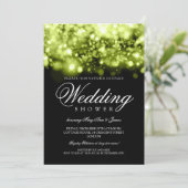 Paare Dusche funkelnde Licht Limon Schwarz Einladung (Stehend Vorderseite)