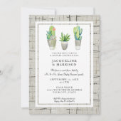 Paare Dusche gestrichene Wüste Sukkulent und Kakte Einladung (Vorderseite)