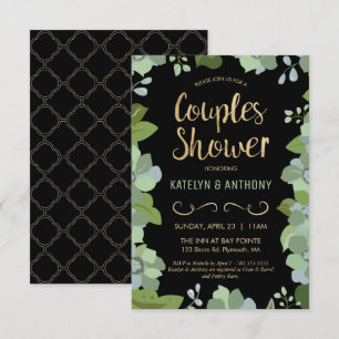 Paare Dusche Invite - Gold, Elegant, kundenspezifi Einladung