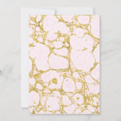 Paare Dusche Marmorpapier Rose Gold Pink Einladung (Rückseite)
