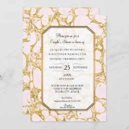 Paare Dusche Marmorpapier Rose Gold Pink Einladung