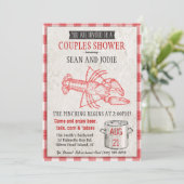 Paare Dusche Meeresfrüchte Kochen Einladung (Stehend Vorderseite)